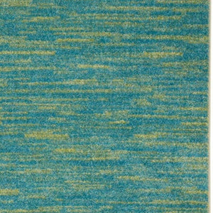 3' X 5' Blue And Green Indoor Outdoor Area Rug