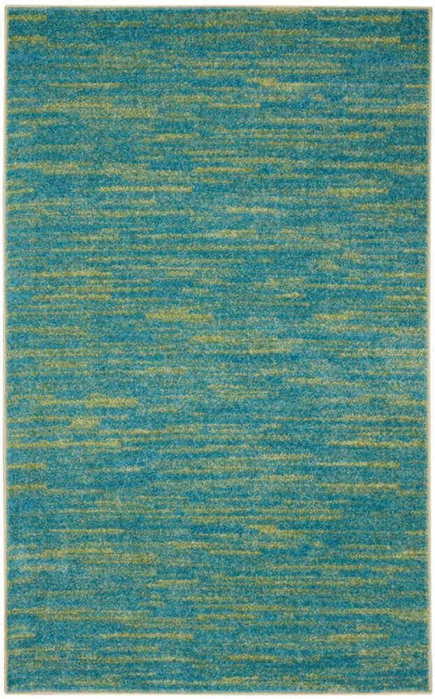 3' X 5' Blue And Green Indoor Outdoor Area Rug