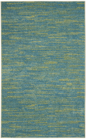 3' X 5' Blue And Green Indoor Outdoor Area Rug