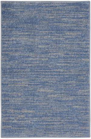4' Runner Blue And Gray Indoor Outdoor Runner Rug