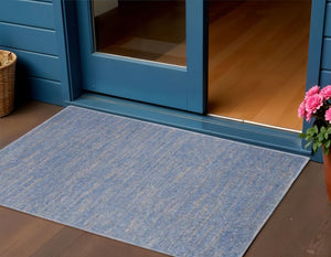 3' X 5' Blue And Gray Indoor Outdoor Area Rug