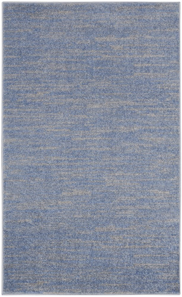 3' X 5' Blue And Gray Indoor Outdoor Area Rug