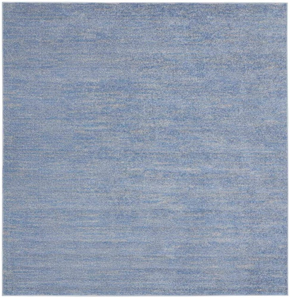 5' X 5' Blue And Gray Square Indoor Outdoor Area Rug