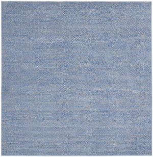 5' X 5' Blue And Gray Square Indoor Outdoor Area Rug