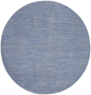 6' X 6' Blue And Gray Round Indoor Outdoor Area Rug