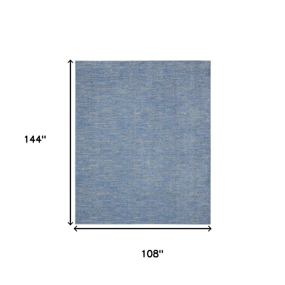 9' X 12' Blue And Gray Indoor Outdoor Area Rug