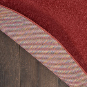 4' Brick Red Round Indoor Outdoor Area Rug