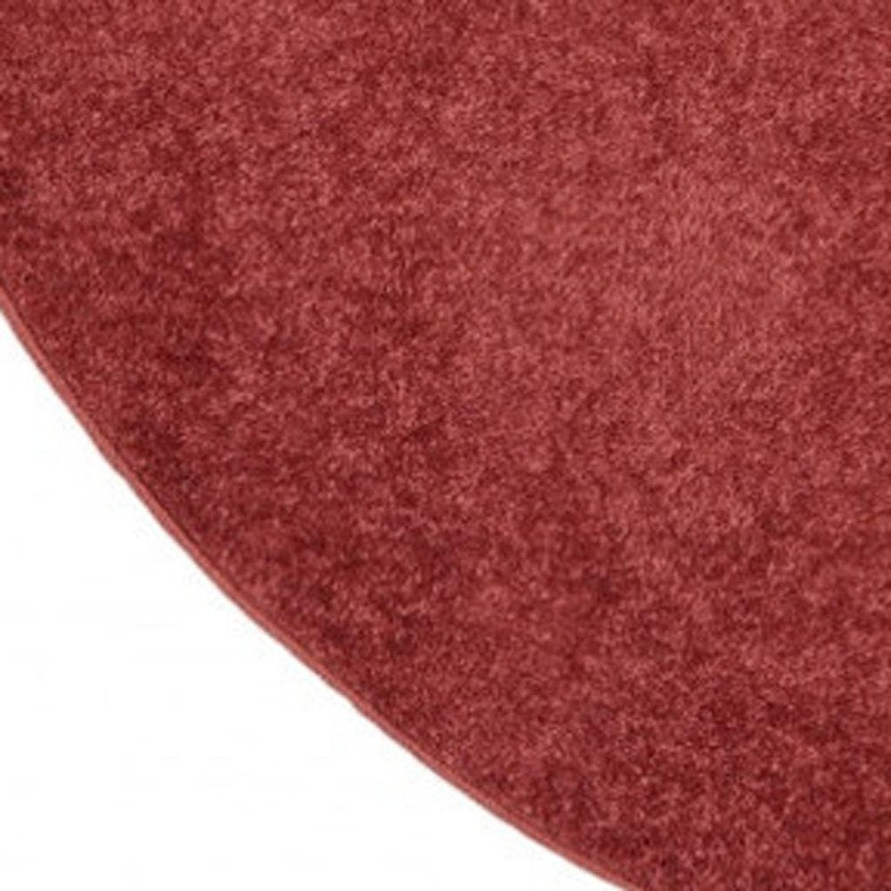 4' Brick Red Round Indoor Outdoor Area Rug