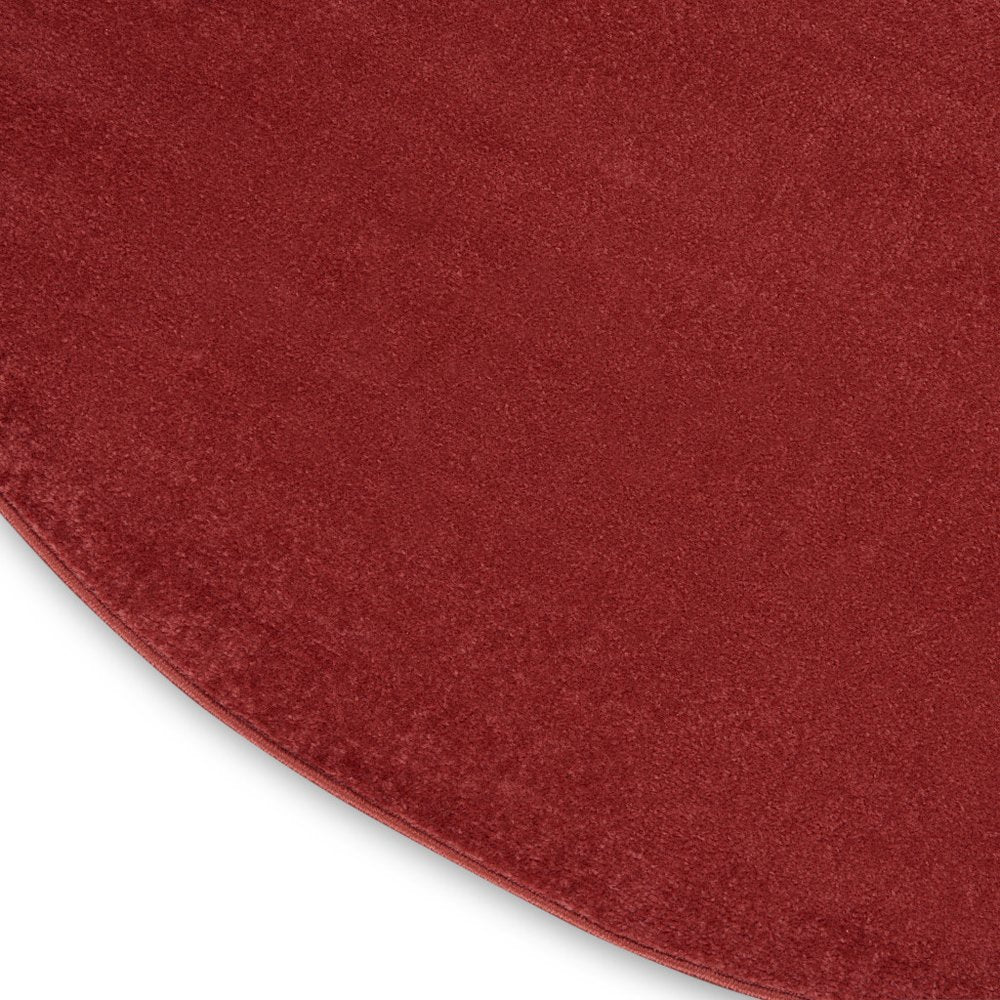 4' Brick Red Round Indoor Outdoor Area Rug