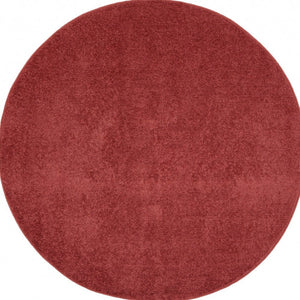 4' Brick Red Round Indoor Outdoor Area Rug