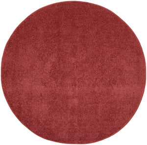 4' Brick Red Round Indoor Outdoor Area Rug