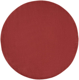 6' X 6' Brick Red Round Indoor Outdoor Area Rug