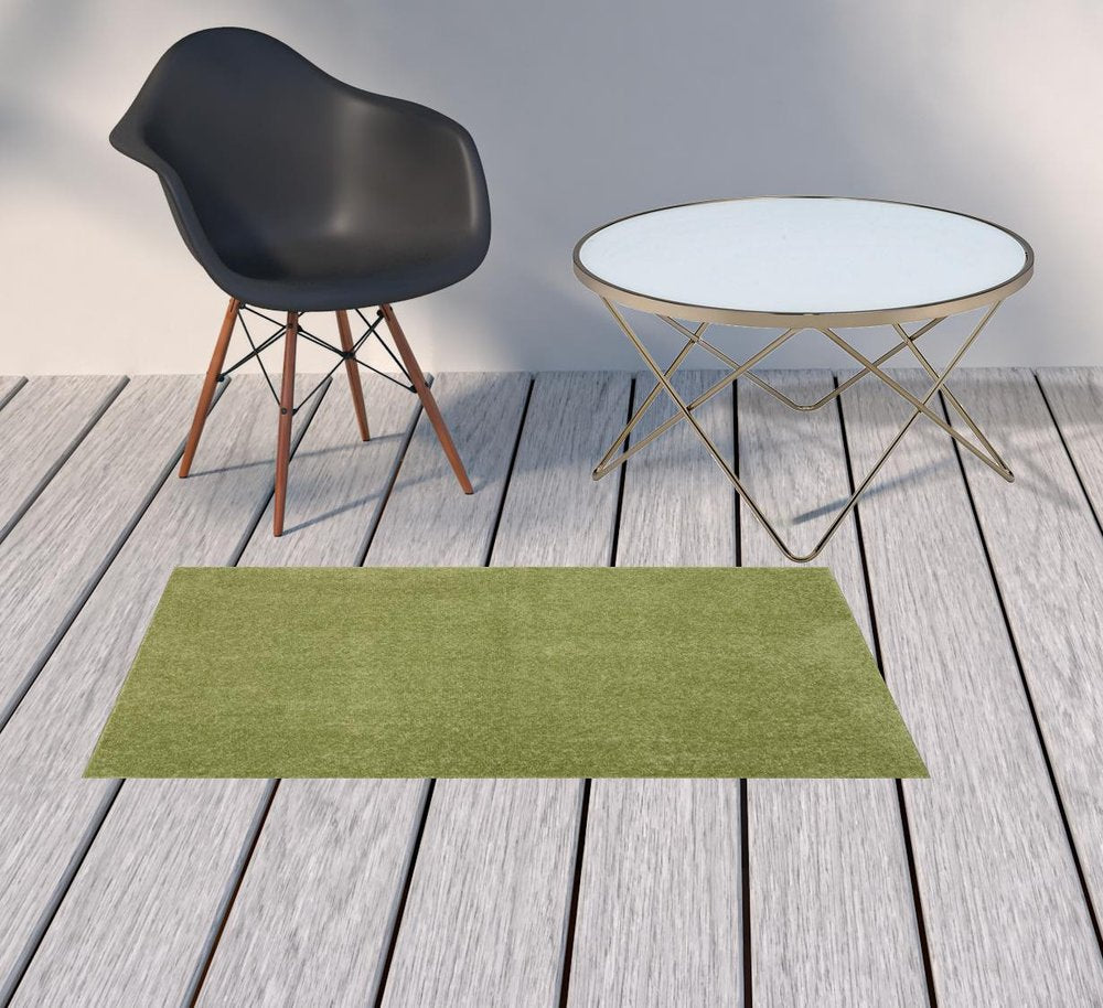 4' Runner Green Indoor Outdoor Runner Rug