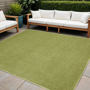 5' X 5' Green Square Indoor Outdoor Area Rug