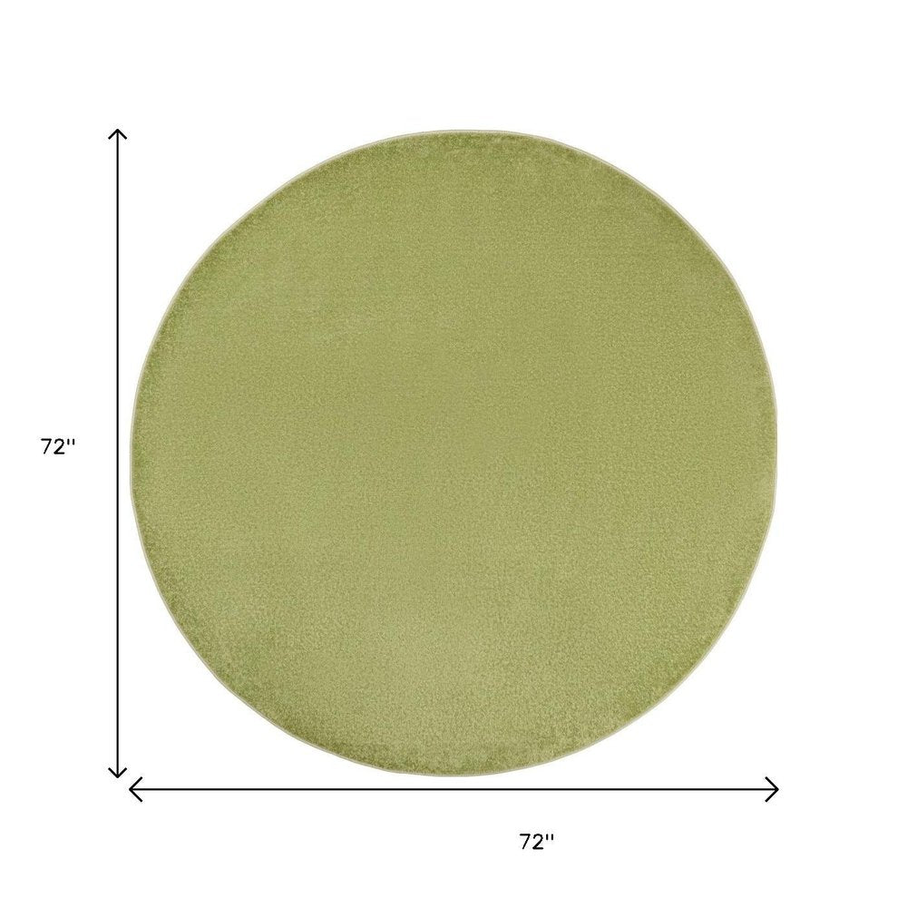 6' X 6' Green Round Indoor Outdoor Area Rug
