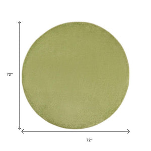 6' X 6' Green Round Indoor Outdoor Area Rug