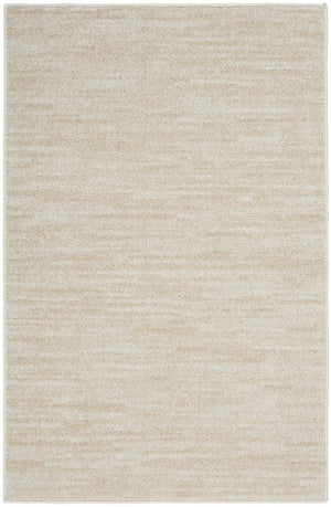 4' Runner Beige And Ivory Indoor Outdoor Runner Rug