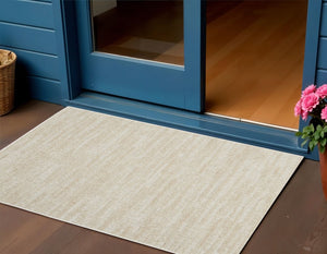 3' X 5' Beige And Ivory Indoor Outdoor Area Rug