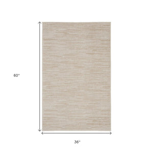 3' X 5' Beige And Ivory Indoor Outdoor Area Rug