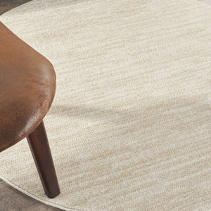 4' Beige And Ivory Round Indoor Outdoor Area Rug