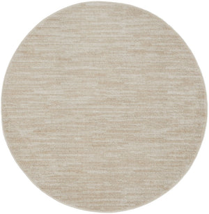 4' Beige And Ivory Round Indoor Outdoor Area Rug