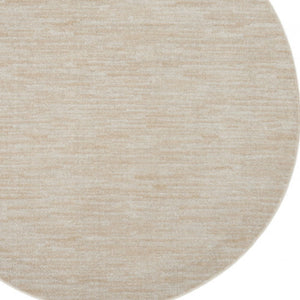 6' X 6' Beige And Ivory Round Indoor Outdoor Area Rug