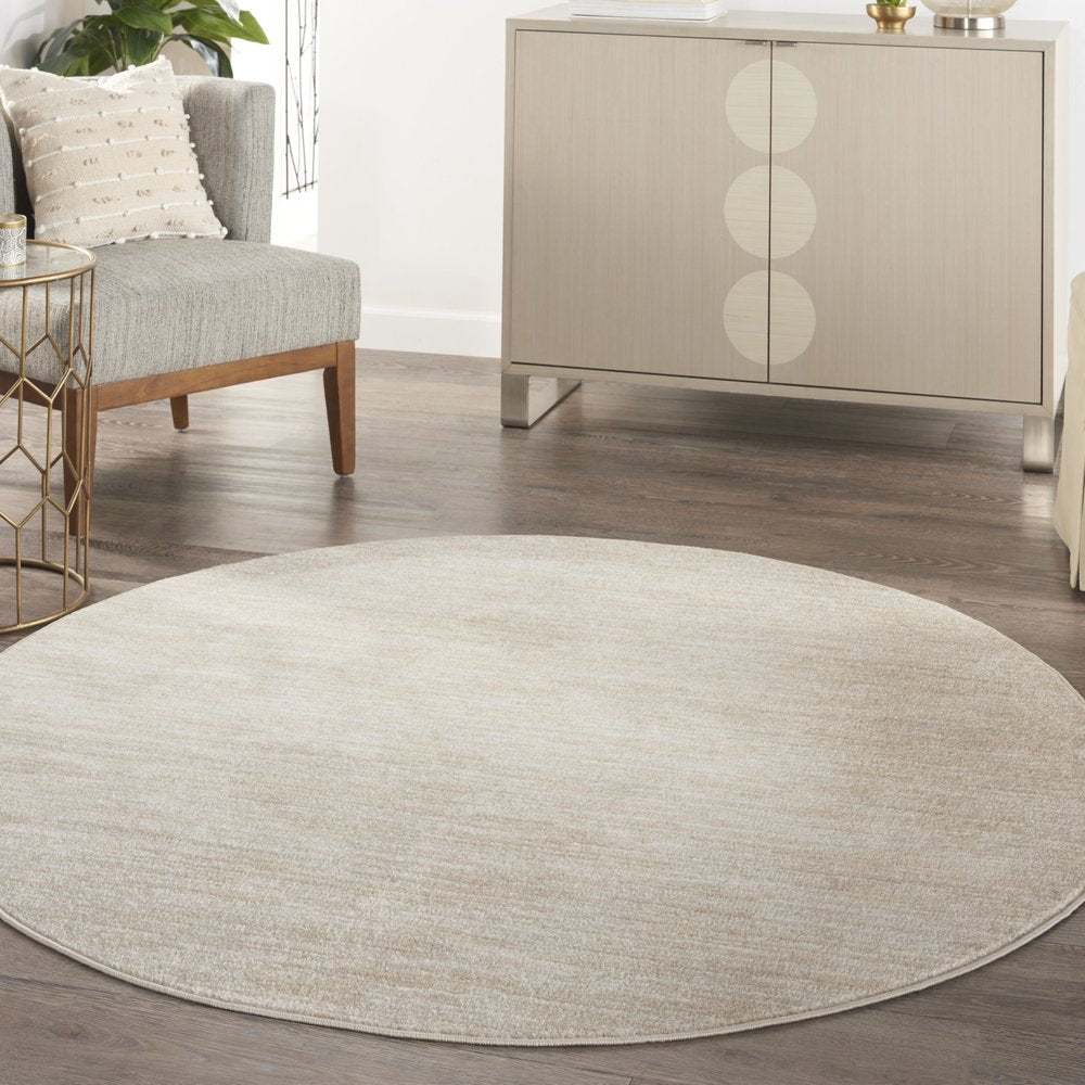 6' X 6' Beige And Ivory Round Indoor Outdoor Area Rug
