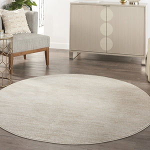6' X 6' Beige And Ivory Round Indoor Outdoor Area Rug