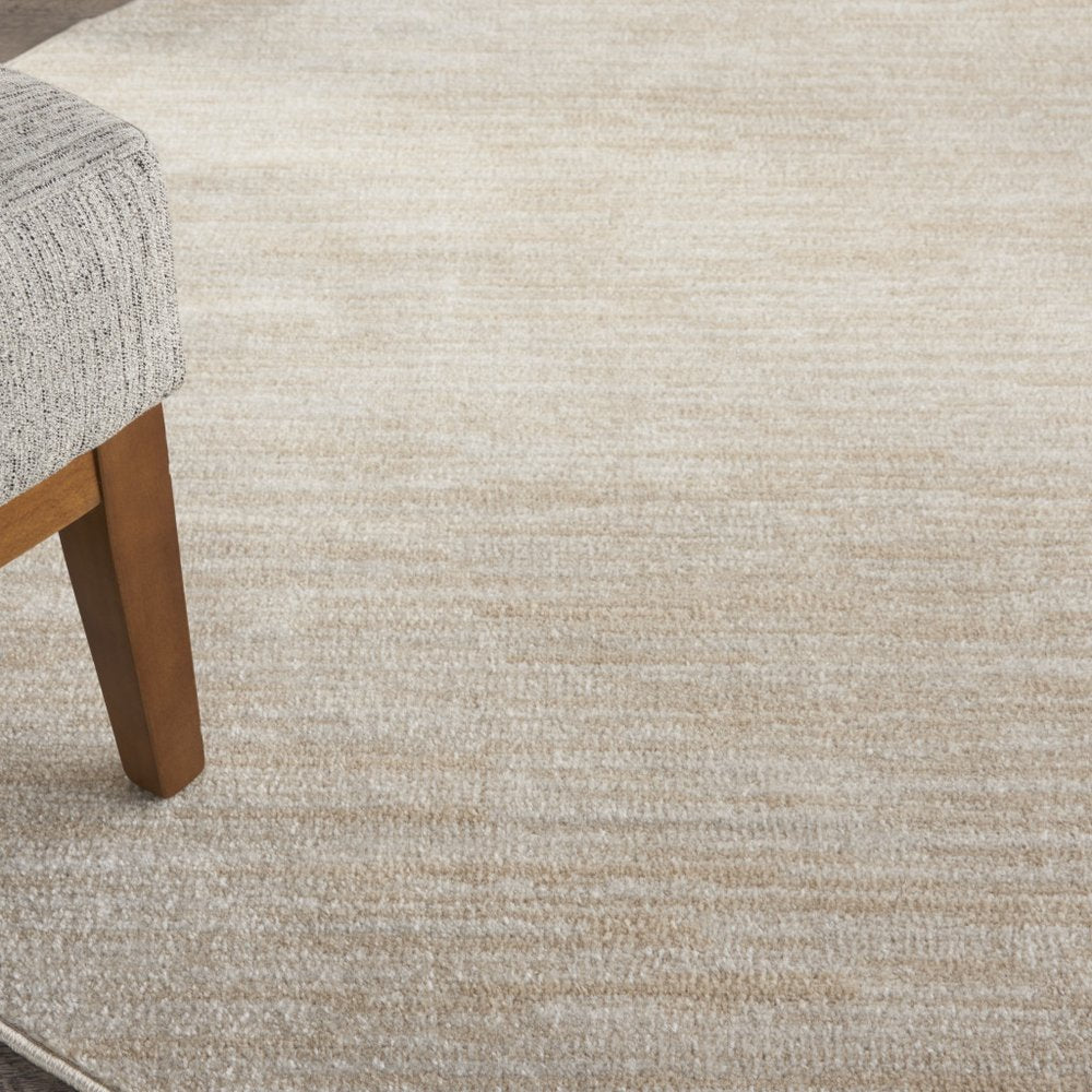 6' X 6' Beige And Ivory Round Indoor Outdoor Area Rug