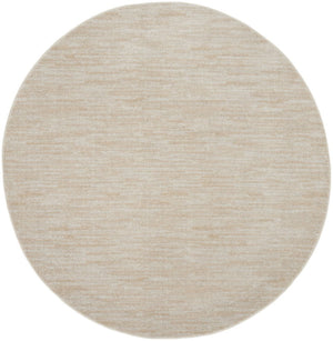 6' X 6' Beige And Ivory Round Indoor Outdoor Area Rug
