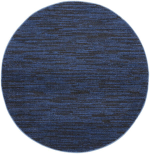 4' Blue Round Indoor Outdoor Area Rug