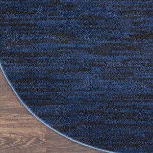 4' Blue Round Indoor Outdoor Area Rug