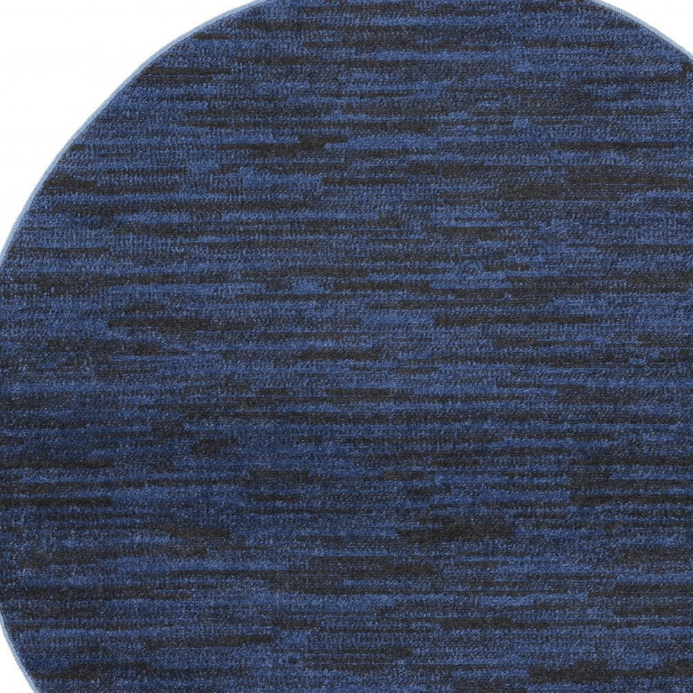 4' Blue Round Indoor Outdoor Area Rug