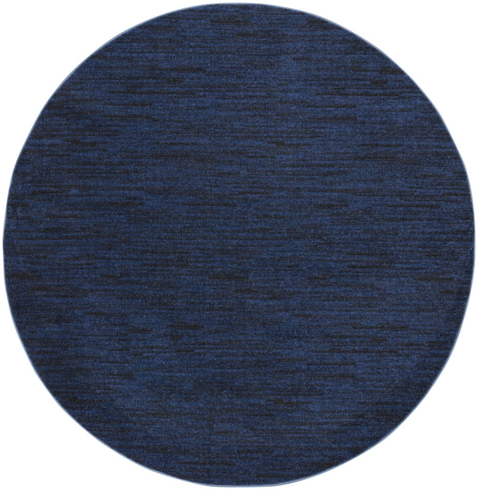 6' X 6' Blue Round Indoor Outdoor Area Rug