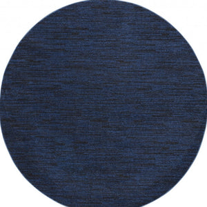 6' X 6' Blue Round Indoor Outdoor Area Rug