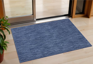 4' Runner Navy Blue Indoor Outdoor Runner Rug