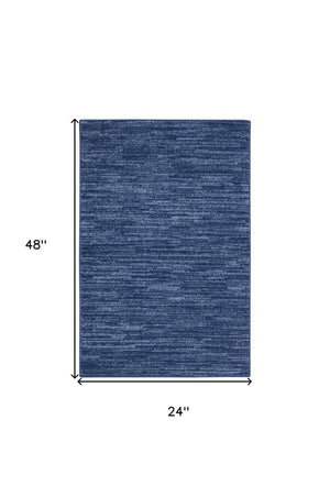 4' Runner Navy Blue Indoor Outdoor Runner Rug