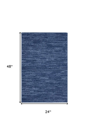 4' Runner Navy Blue Indoor Outdoor Runner Rug