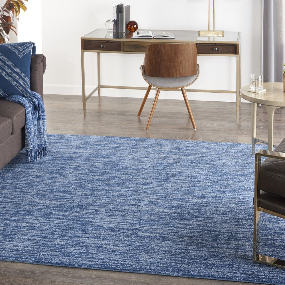 5' X 5' Blue Square Indoor Outdoor Area Rug