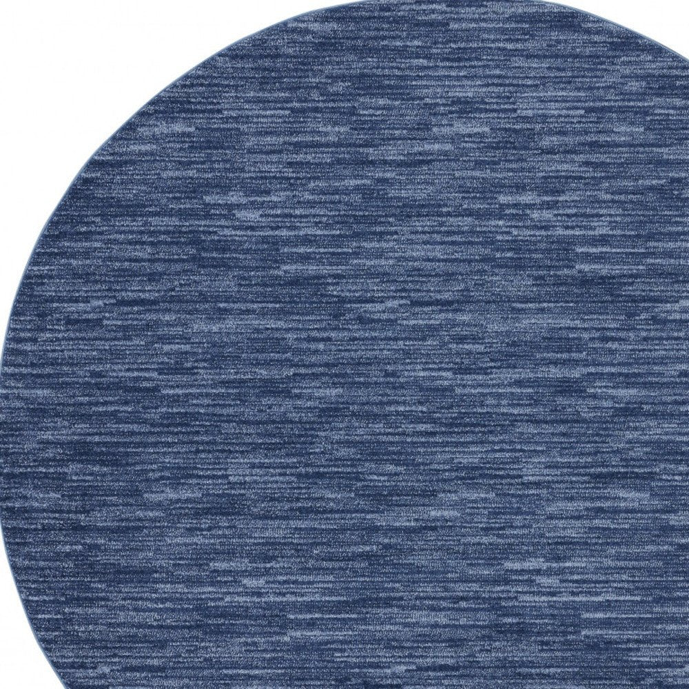 6' X 6' Blue Round Indoor Outdoor Area Rug