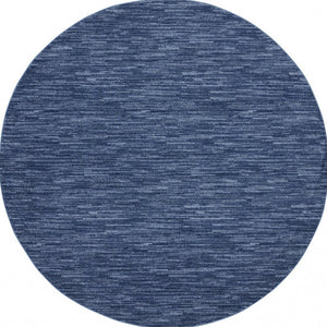6' X 6' Blue Round Indoor Outdoor Area Rug