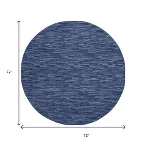 6' X 6' Blue Round Indoor Outdoor Area Rug
