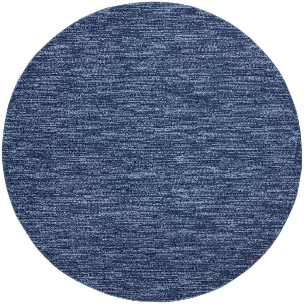 6' X 6' Blue Round Indoor Outdoor Area Rug