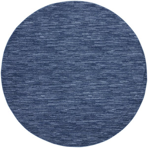 6' X 6' Blue Round Indoor Outdoor Area Rug