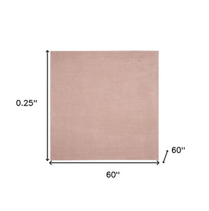 5' X 5' Pink Square Indoor Outdoor Area Rug
