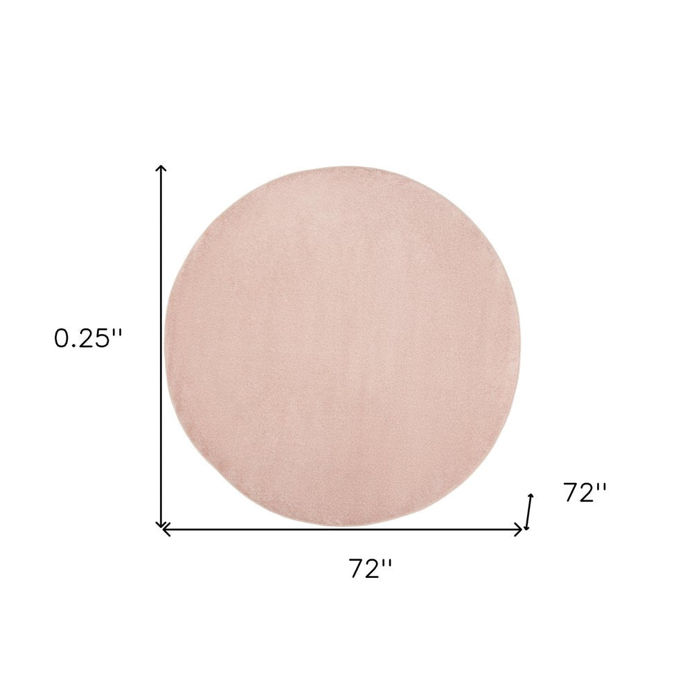 6' X 6' Pink Round Indoor Outdoor Area Rug