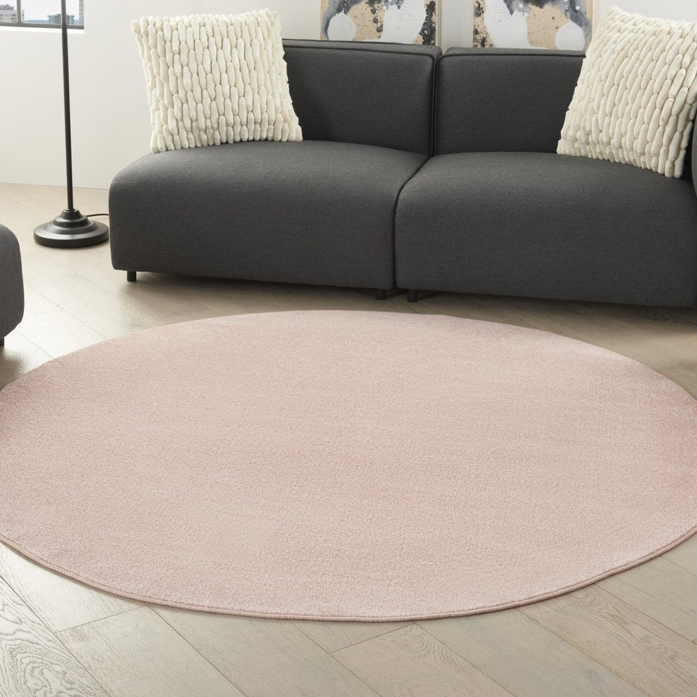 6' X 6' Pink Round Indoor Outdoor Area Rug