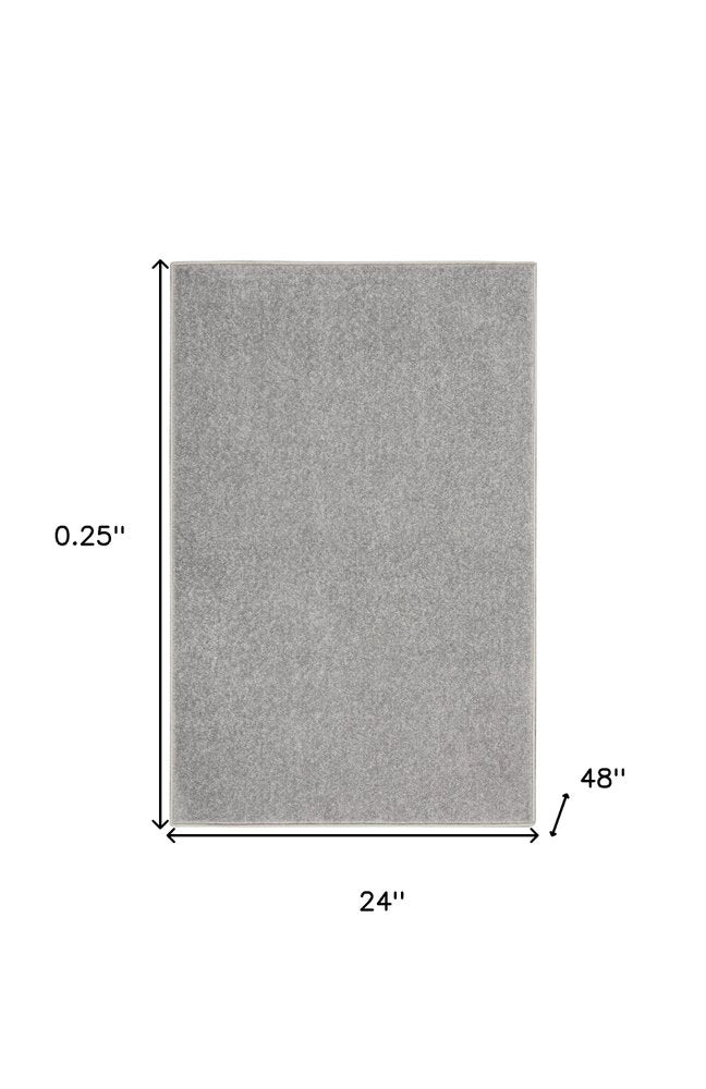 2' X 4' Gray Indoor Outdoor Area Rug