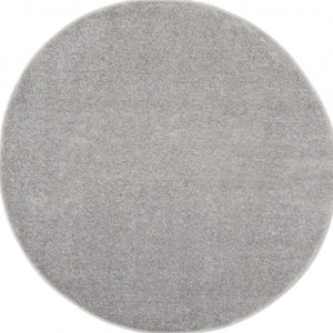 4' Gray Round Indoor Outdoor Area Rug