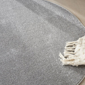 4' Gray Round Indoor Outdoor Area Rug